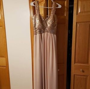 Rose Gold Sequin/Chiffon Bridesmaids dress